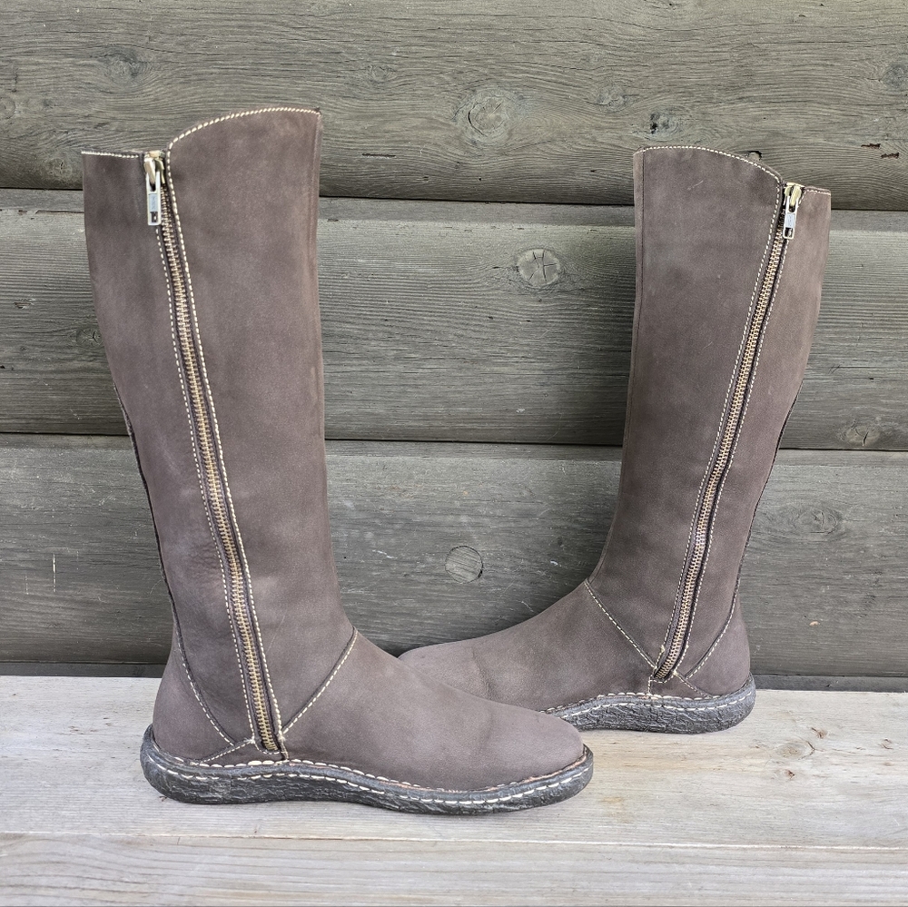 Born Kenya Y2K Boho Moto Minimalist Tall Nubuck Buckle Riding Boots 7M - Picture 4 of 16